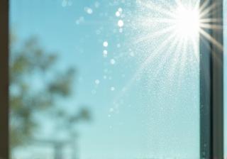 Close-up of a sparkling clean window pane.